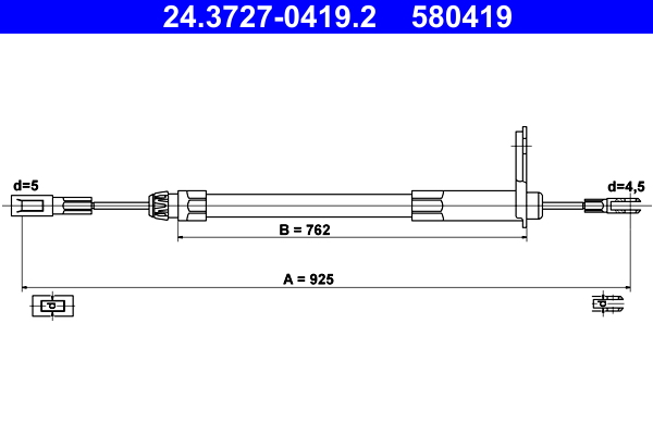 Cavo comando, Freno stazionamento - 24.3727-0419.2 ATE