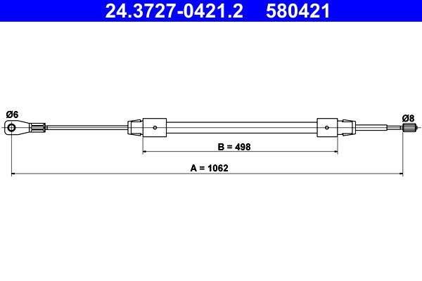 Cable, parking brake - 24.3727-0421.2 ATE