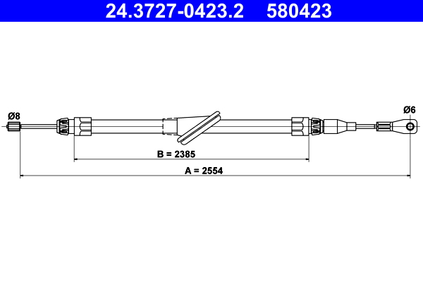 Cable, parking brake - 24.3727-0423.2 ATE