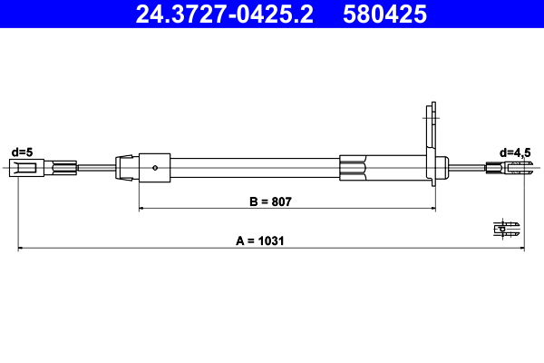Cable, parking brake - 24.3727-0425.2 ATE