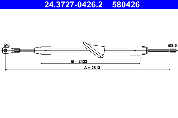 Cable, parking brake - 24.3727-0426.2 ATE