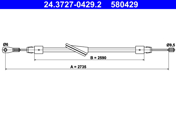 Cavo comando, Freno stazionamento - 24.3727-0429.2 ATE