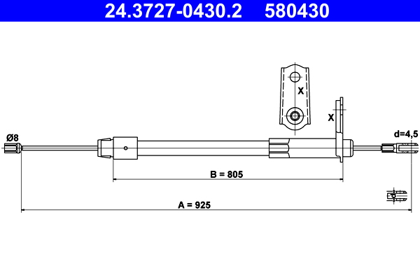 Cavo comando, Freno stazionamento - 24.3727-0430.2 ATE