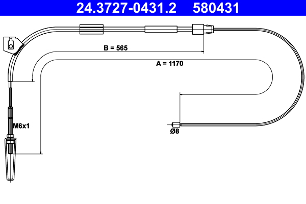 Cable, parking brake - 24.3727-0431.2 ATE