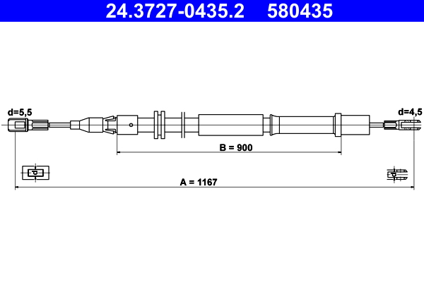 Cable, parking brake - 24.3727-0435.2 ATE