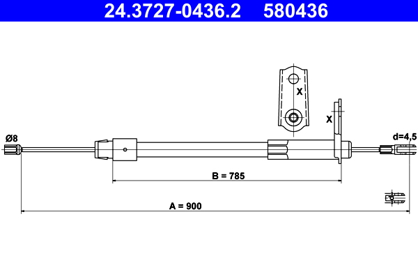 Cavo comando, Freno stazionamento - 24.3727-0436.2 ATE