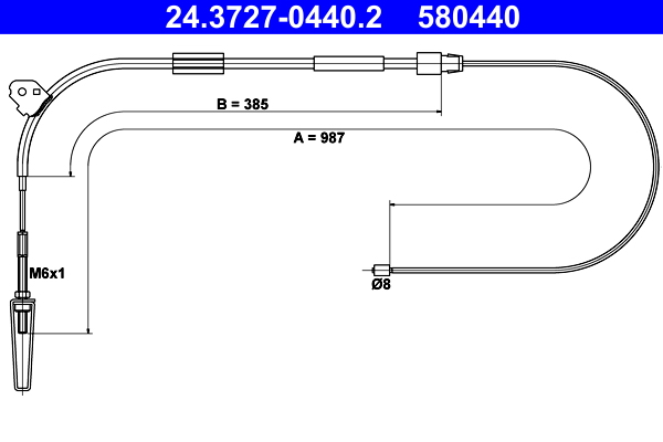 Cable, parking brake - 24.3727-0440.2 ATE