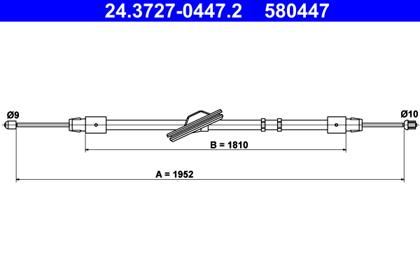 Cable, parking brake - 24.3727-0447.2 ATE