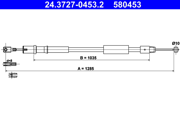 Cable, parking brake - 24.3727-0453.2 ATE