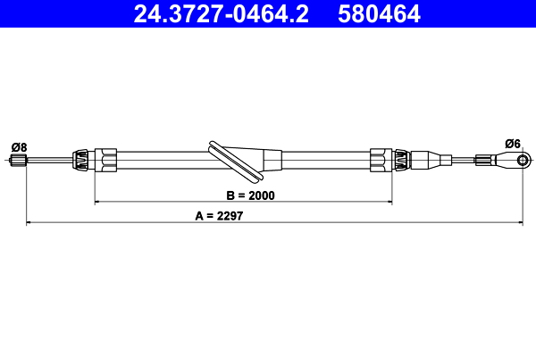 Cable, parking brake - 24.3727-0464.2 ATE