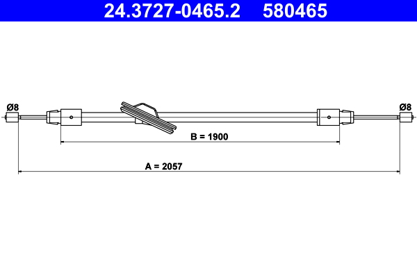 Cable, parking brake - 24.3727-0465.2 ATE