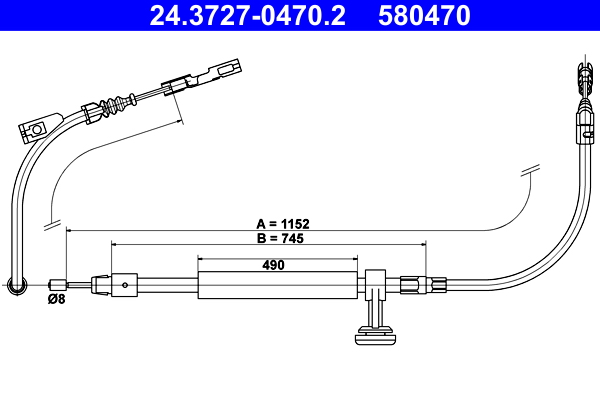 Cable, parking brake - 24.3727-0470.2 ATE
