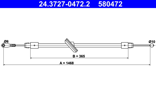 Cable, parking brake - 24.3727-0472.2 ATE