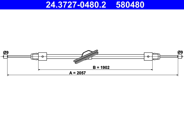 Cable, parking brake - 24.3727-0480.2 ATE