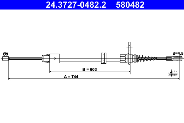 Cable, parking brake - 24.3727-0482.2 ATE
