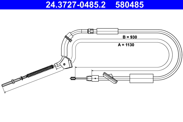 Cable, parking brake - 24.3727-0485.2 ATE