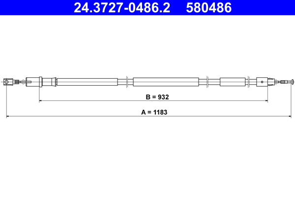 Cable, parking brake - 24.3727-0486.2 ATE