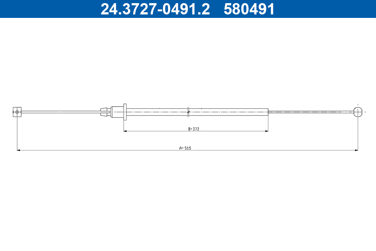 Cavo comando, Freno stazionamento - 24.3727-0491.2 ATE