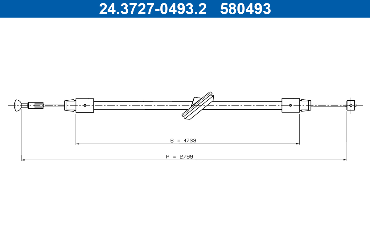 Cable, parking brake - 24.3727-0493.2 ATE