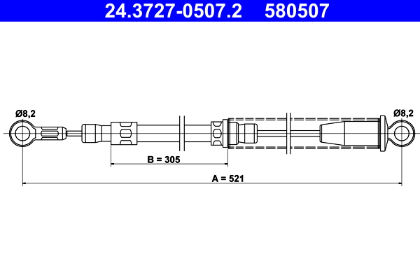 Cavo comando, Freno stazionamento - 24.3727-0507.2 ATE