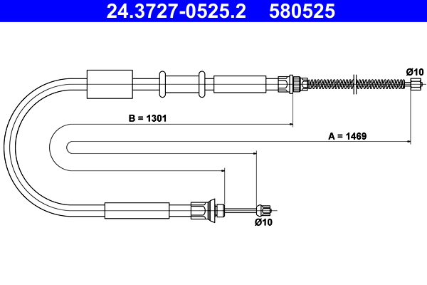 Cavo comando, Freno stazionamento - 24.3727-0525.2 ATE