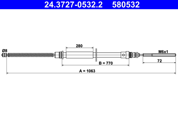 Cable, parking brake - 24.3727-0532.2 ATE