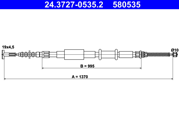 Cable, parking brake - 24.3727-0535.2 ATE
