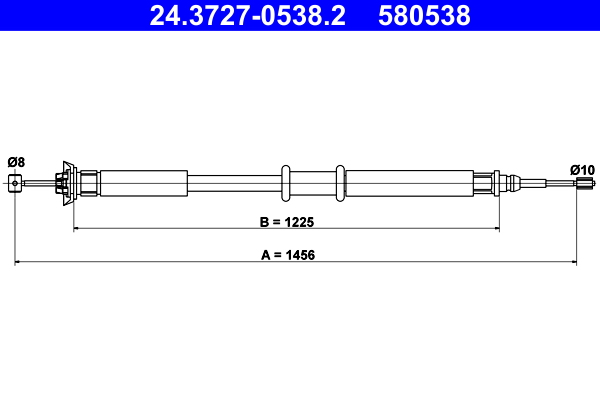 Cable, parking brake - 24.3727-0538.2 ATE