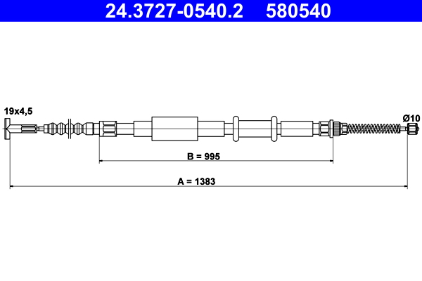 Cable, parking brake - 24.3727-0540.2 ATE