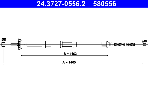 Cable, parking brake - 24.3727-0556.2 ATE