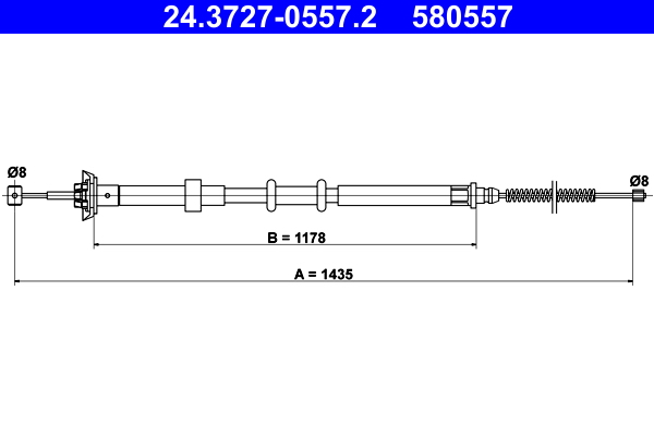 Cable, parking brake - 24.3727-0557.2 ATE