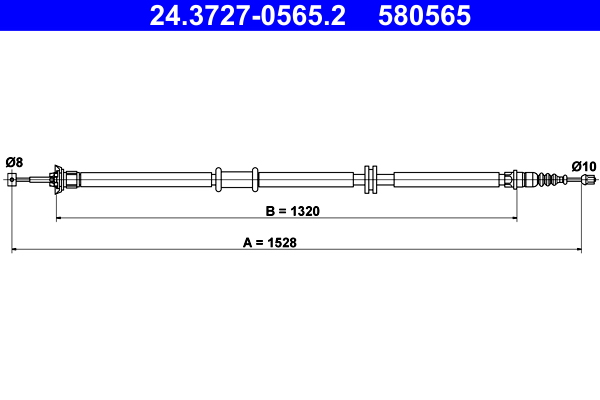 Cable, parking brake - 24.3727-0565.2 ATE