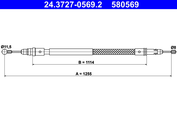 Cable, parking brake - 24.3727-0569.2 ATE