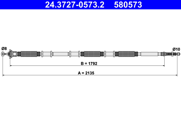 Cavo comando, Freno stazionamento - 24.3727-0573.2 ATE