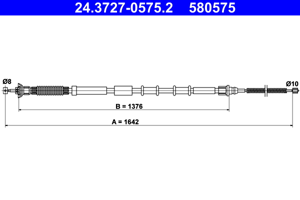 Cable, parking brake - 24.3727-0575.2 ATE