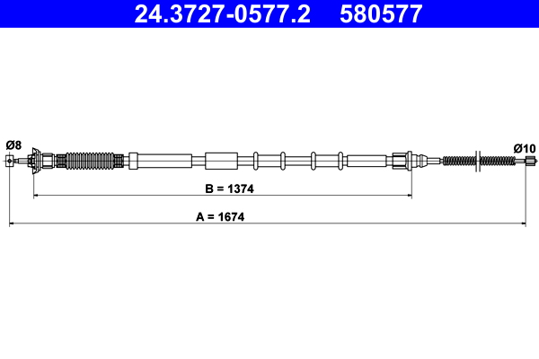 Cable, parking brake - 24.3727-0577.2 ATE