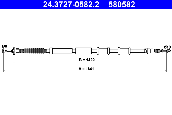 Cable, parking brake - 24.3727-0582.2 ATE