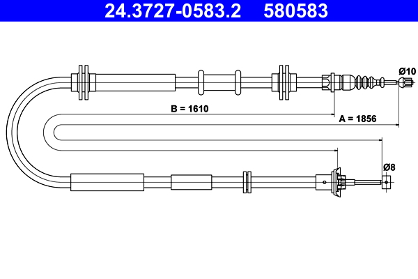 Cavo comando, Freno stazionamento - 24.3727-0583.2 ATE