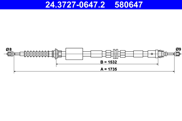 Cavo comando, Freno stazionamento - 24.3727-0647.2 ATE