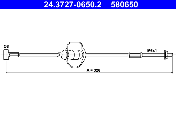 Cable, parking brake - 24.3727-0650.2 ATE