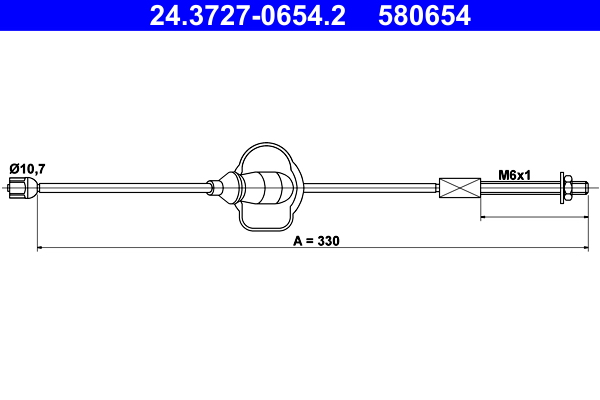 Cable, parking brake - 24.3727-0654.2 ATE