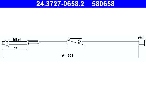 Cavo comando, Freno stazionamento - 24.3727-0658.2 ATE
