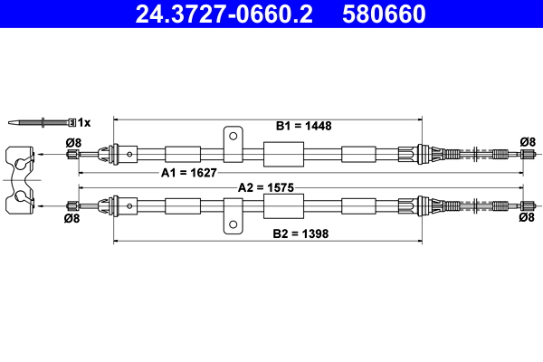Cavo comando, Freno stazionamento - 24.3727-0660.2 ATE