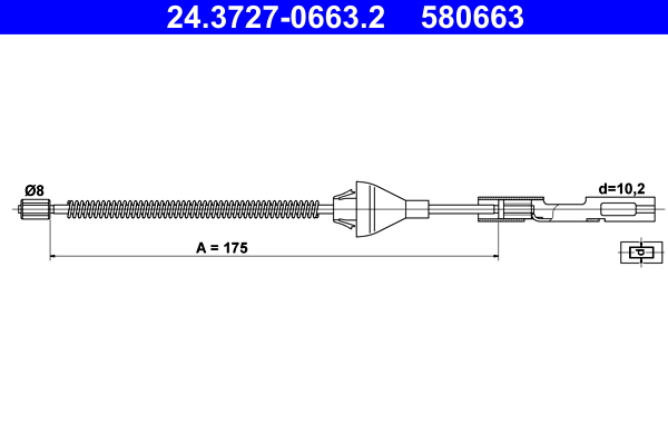 Cable, parking brake - 24.3727-0663.2 ATE