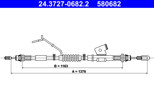 Cable, parking brake - 24.3727-0682.2 ATE