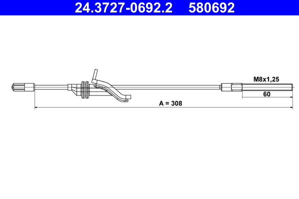 Cable, parking brake - 24.3727-0692.2 ATE