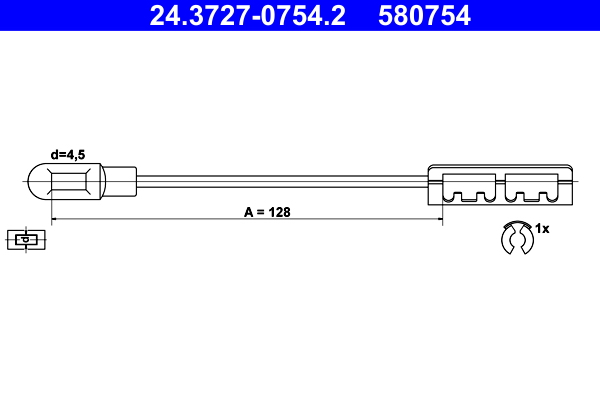 Cable, parking brake - 24.3727-0754.2 ATE