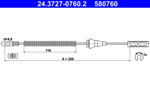 trosas, stovėjimo stabdys - 24.3727-0760.2 ATE