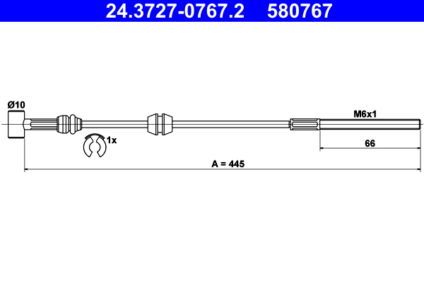 Cavo comando, Freno stazionamento - 24.3727-0767.2 ATE