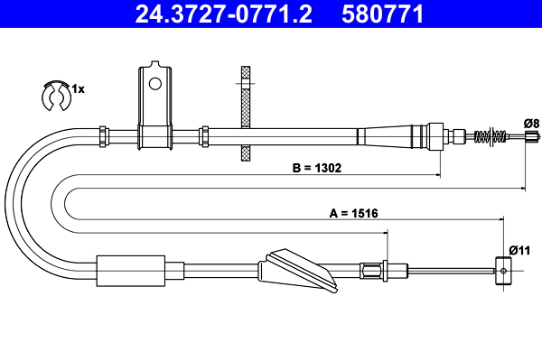 Cable, parking brake - 24.3727-0771.2 ATE